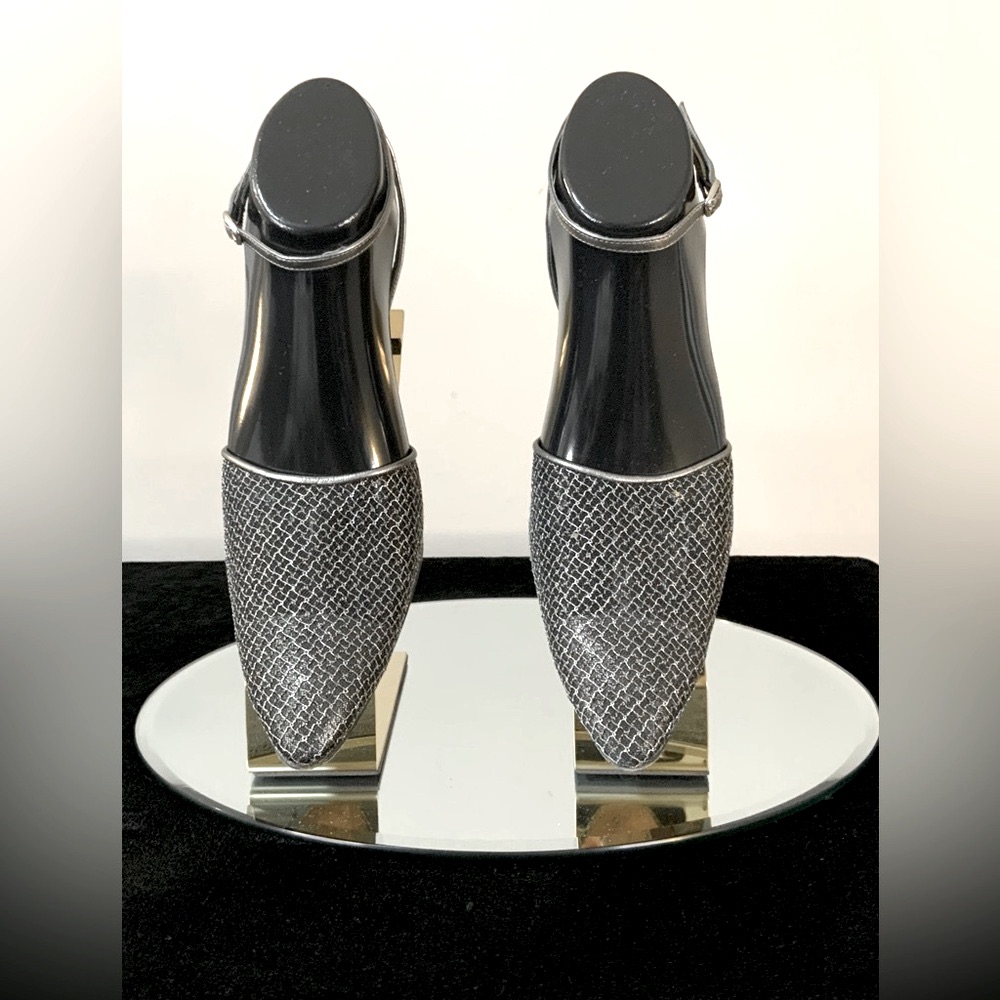 Yves Saint Laurent Women’s Metallic Gray Slingback Pumps